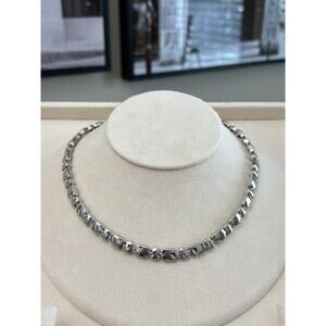 Nina Ricci Rhodium Plated Necklace 16-18" Length